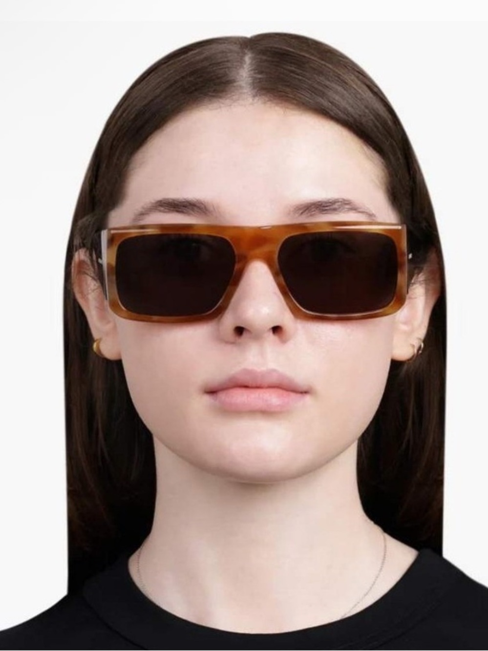 NEW with tags Authentic Saint Laurent Rectangular Sunglasses - Havana/Black - Picture 3 of 14